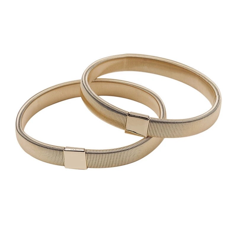 2 Bracciali Elastici In Metallo Antiscivolo Per Tenere Su Le Maniche Delle Camicie, Colore Argento