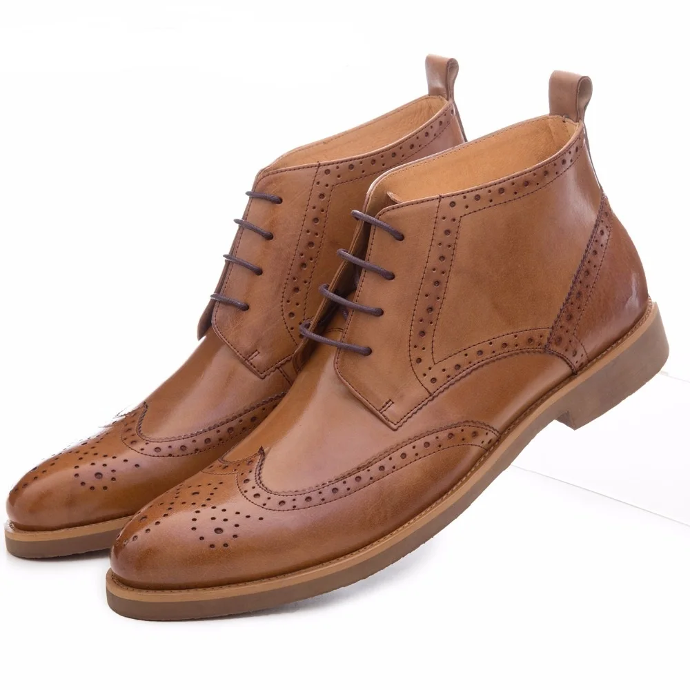 

Black / Brown Ankle Boots Male Wedding Boots Genuine Leather Autumn Boots Mens Dress Boots