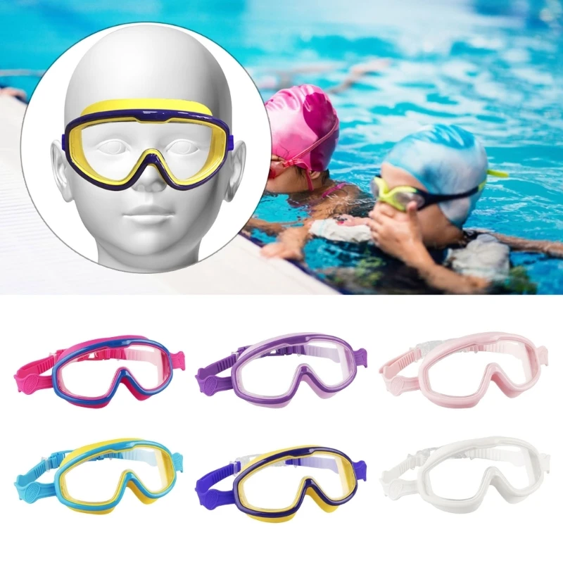 6Colors Children Safety Swimming Goggles Summer Pool Supplies 3D Design 180&deg; Wide View Kid Underwater Eyewear for 8~13 Years Old