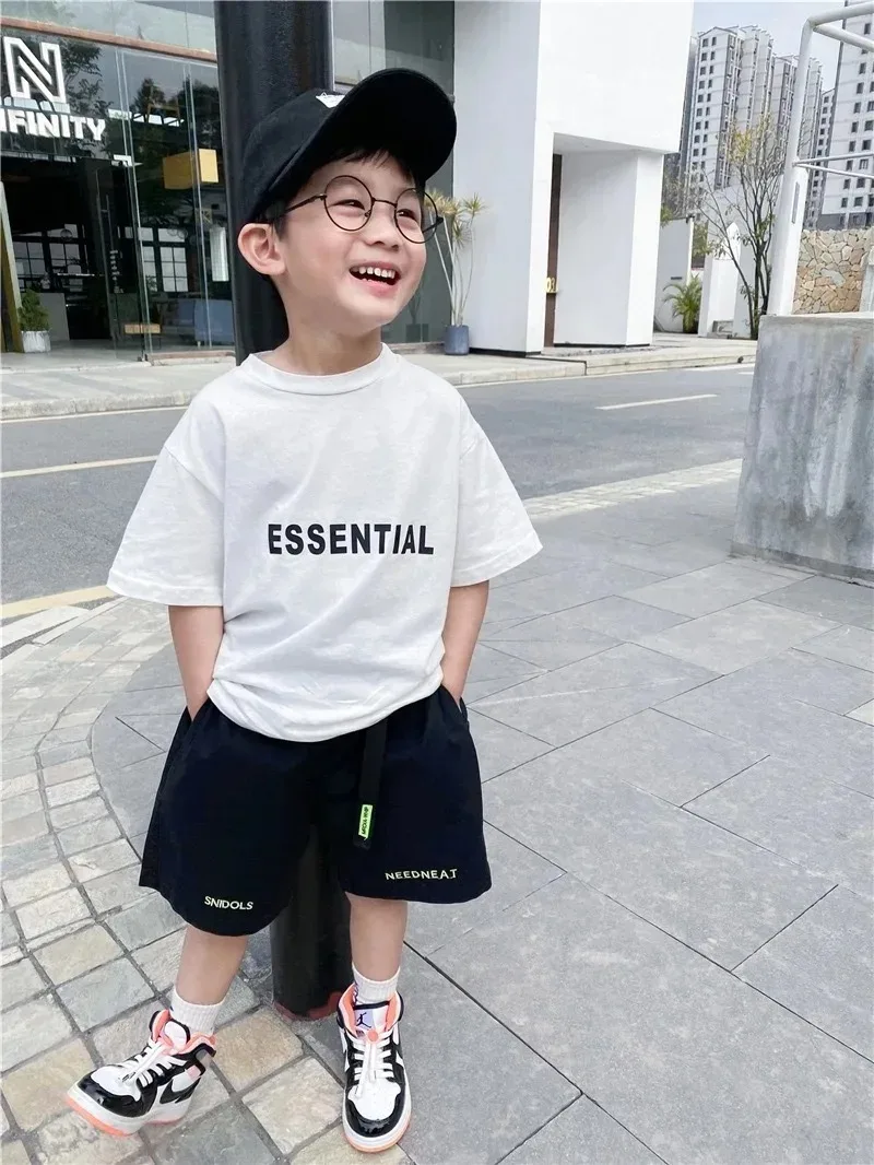 Baby Girls Essential T Shirts New Summer Kids O Neck Short Sleeve Cotton Tops Letter Print Brand Children's Boys Streetwear