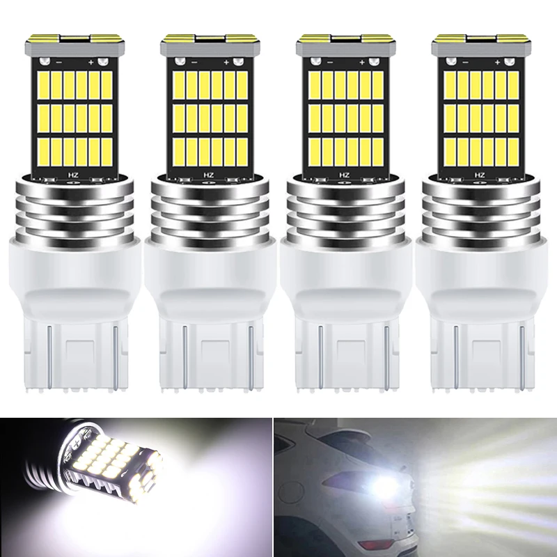 A pack T20 LED Canbus W21/5W Bulb 6500K White Automotive DRL Parking Backup Reverse Lights 7440 W21W