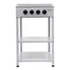 Stainless Steel Gas Stove 4-Burner BBQ Cooker with 2-Tier Storage Rack 1