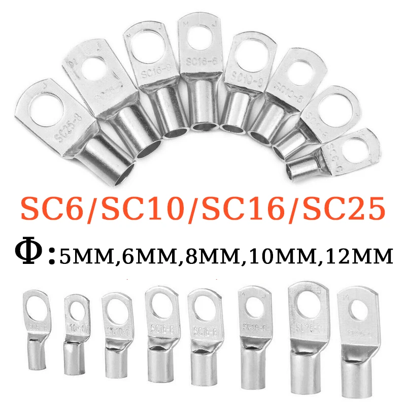 SC-Nose-Terminal-SC6-SC10-SC16-SC25-Copper-Wire-Lugs-Ring-Bare-Cable ...