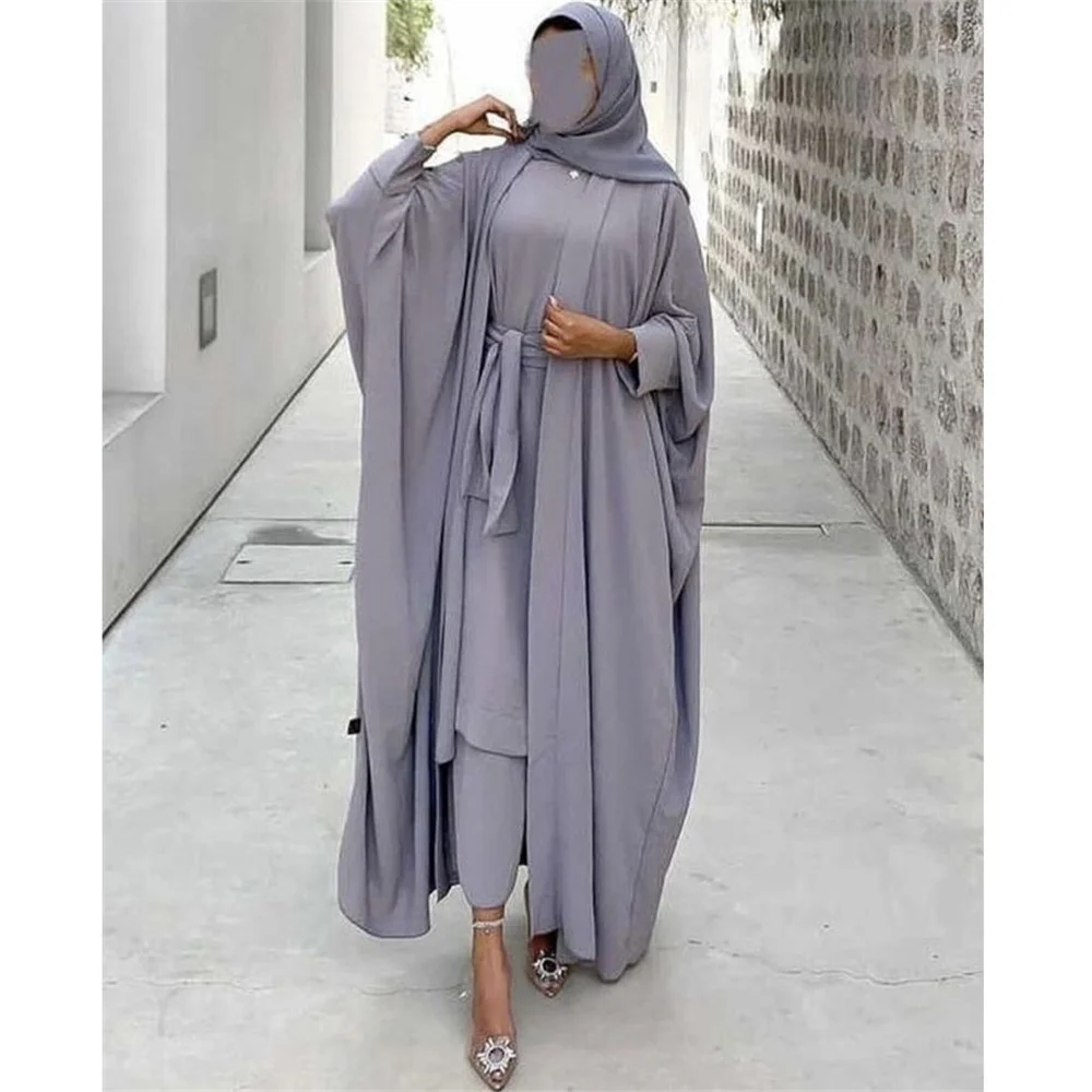 2pcs-eid-dubai-turkey-kimono-cardigan-maxi-dress-muslim-women-open-abaya-kaftan-robe-ramadan-prayer-jalabiya-matching-outfits