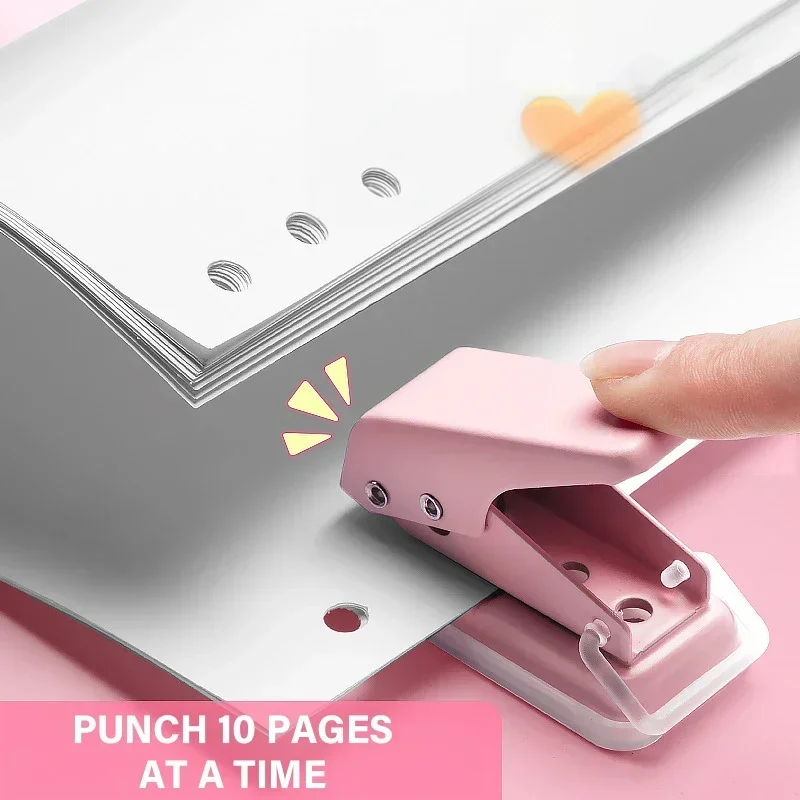 Mini Hole Punch 1 Hole Cute Paper Punch Portable Round Puncher Paper Cutter