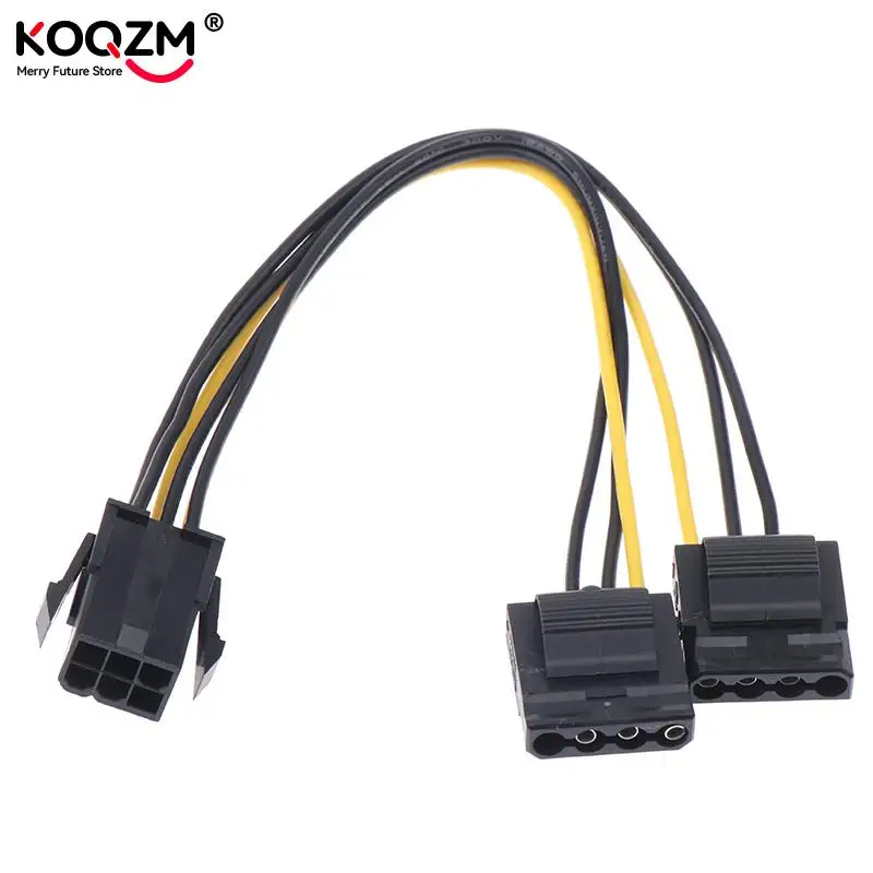 

1 шт. 6-контактная гнездовая видеокарта GPU к Molex IDE Dual 2 X 4-контактный разъем мама к кабелю питания PCIe PCI-e 6-контактный штекер к 4-контактному разъему
