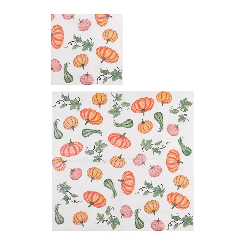 10/20pcs 33cm 2Ply Thanksgiving Pumpkin Colourful Paper Napkins Party Napkins Decorative Paper Placemats Butterfly Bartlet