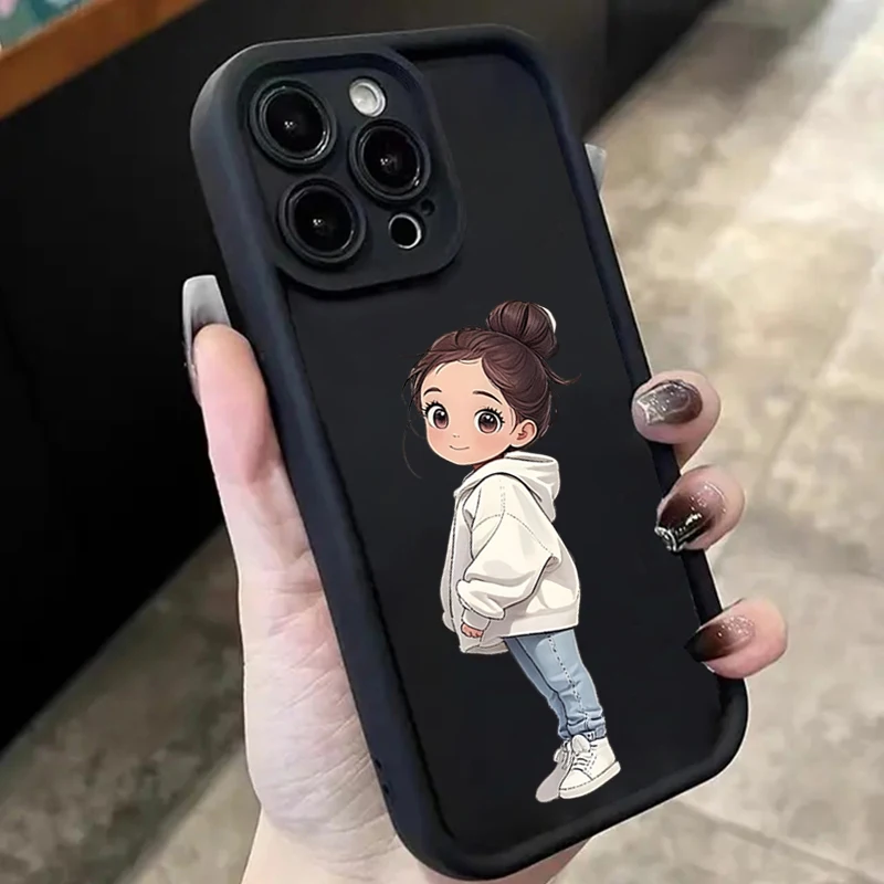 Minimalist Angry Girl Illustration Phone Case Cover