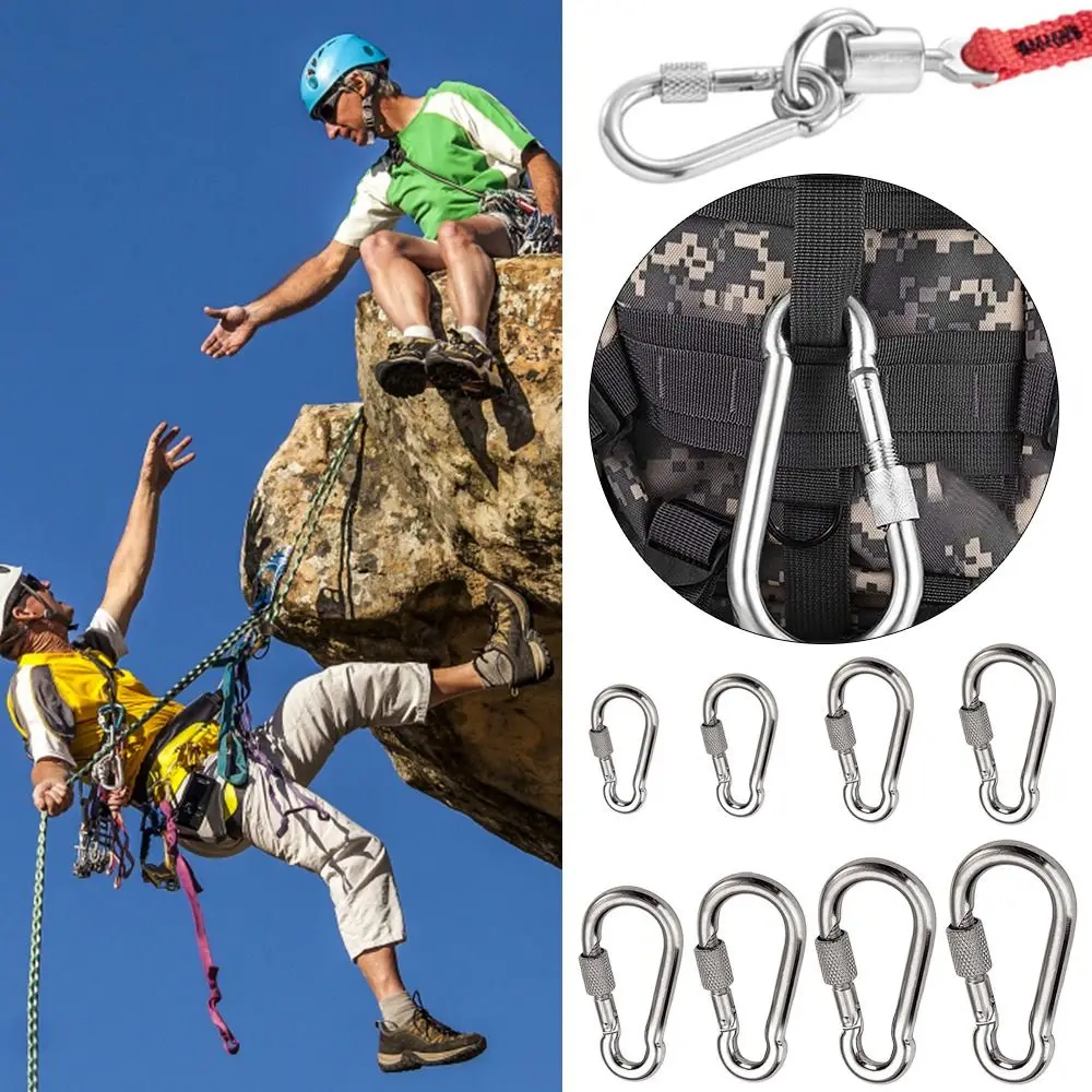 1/2pcs M4~M12 Spring Quick Link Buckle Ring with screw Outdoor Climbing Gear Carabiner Safety Hook Travel Kit Camping Equipment - Image 4