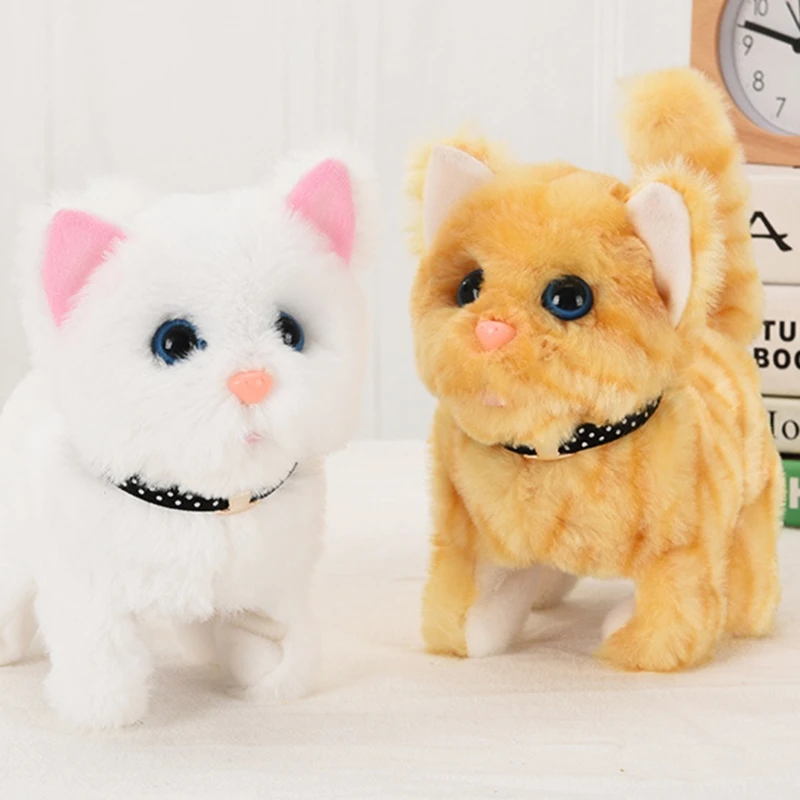 Electronic for Cat Toy Plush Robot for Cat Pet Walking Running Animal Shake Tail Cute Electric Toys For Children Birthda 3