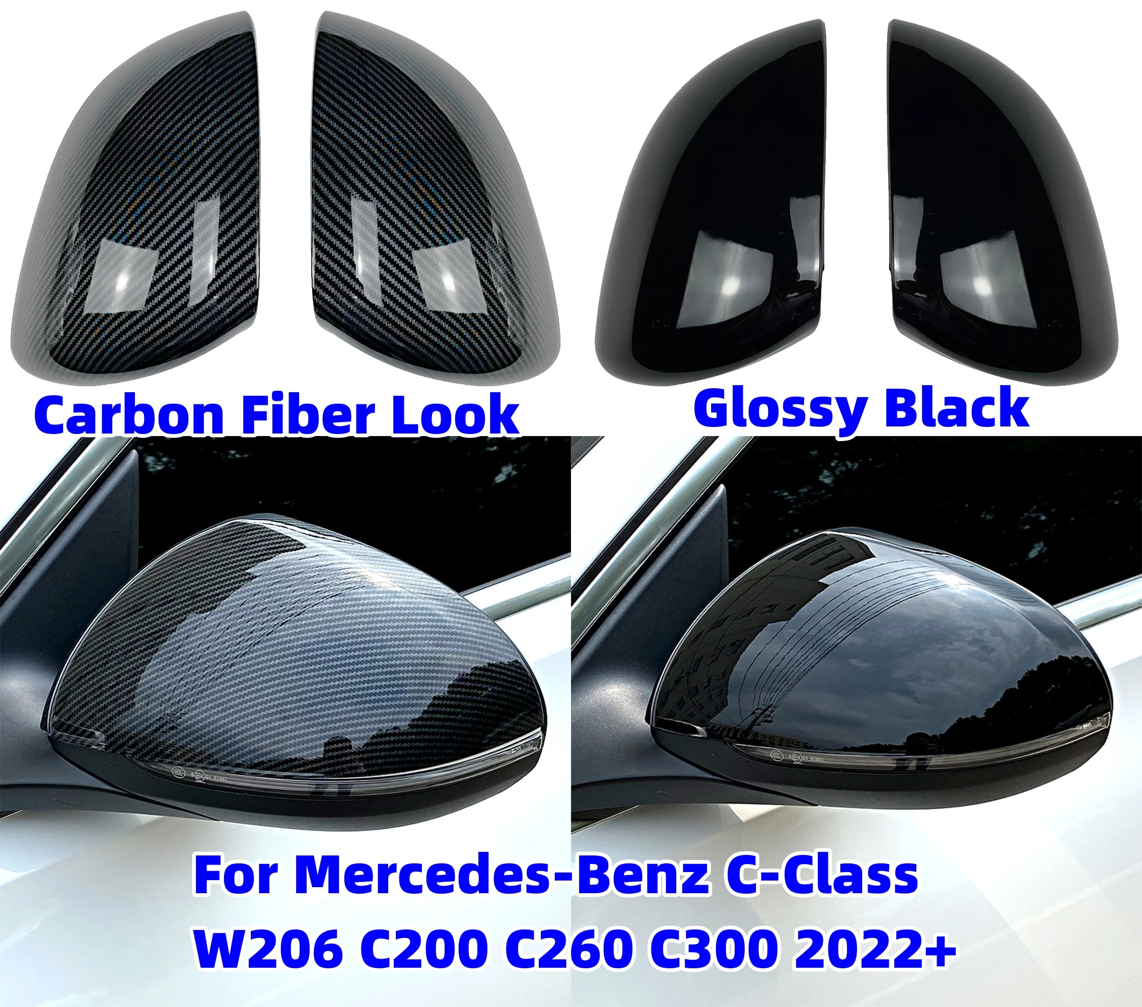 

2 шт., декоративные наклейки для зеркала заднего вида Mercedes-Benz C-Class W206 C200 C260 C300 2022