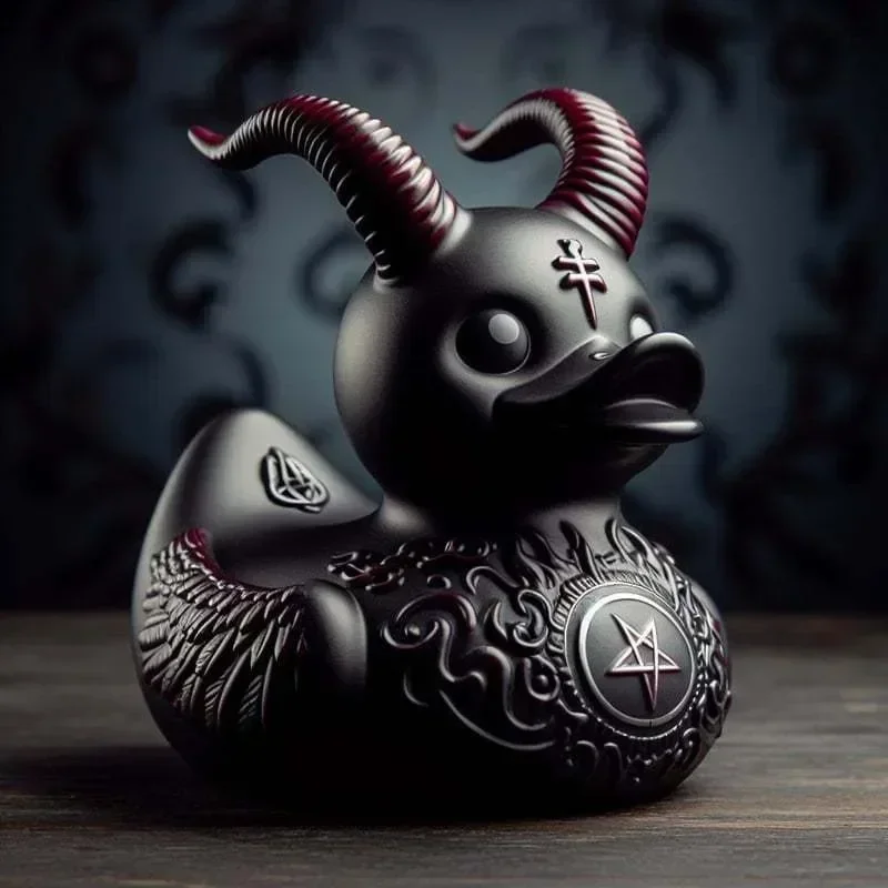 Devil Punk Duck Desktop Ornament Electric Syllable Death Rock Duck Halloween Decoration Doll