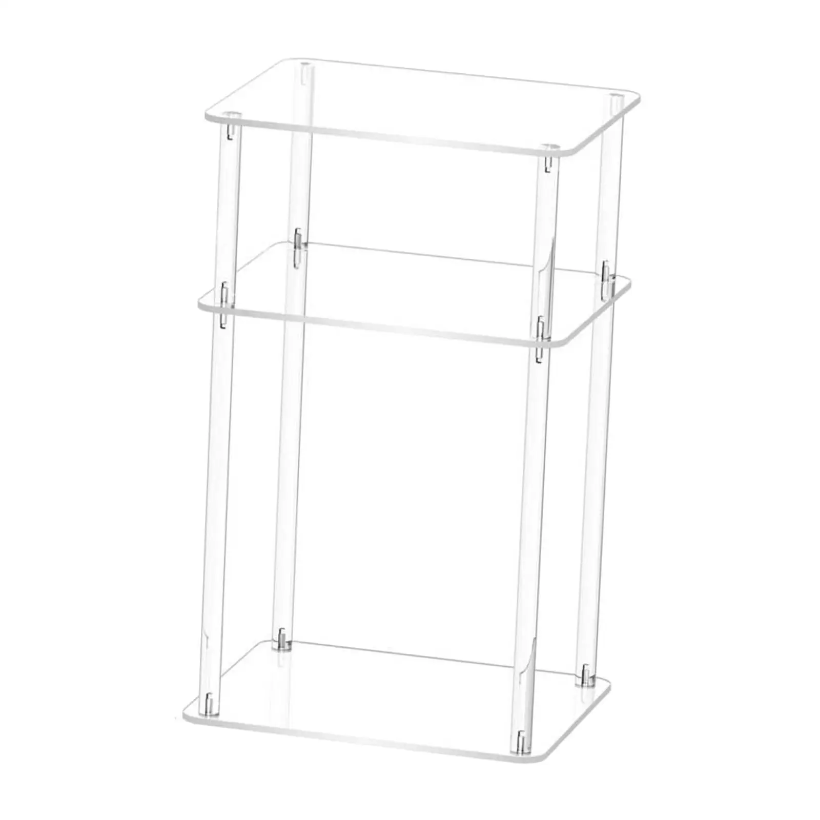 Clear Acrylic Narrow Side Table 2/3 Tier Small End Table Nightstand for Small Space Living Room Bedroom Bedside Furniture