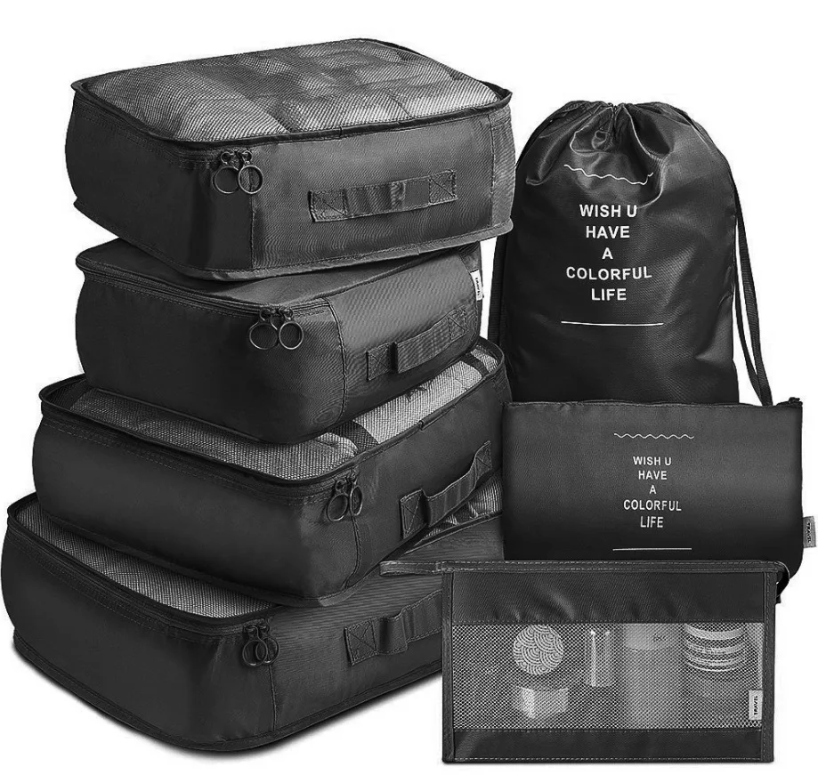 7-Piece Travel Organizer Set – Packing Cubes for Clothes, Blanket, Shoes, and Suitcase, Perfect for Luggage Organization Bags & Storage Items Beach bags