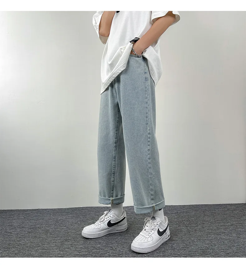 Men's Jeans Korean Euro US Style Straight & Wide Leg Denim Pants Trendy Solid Color & Black Design men jeans,mens jeans,jeans trousers,denim trousers