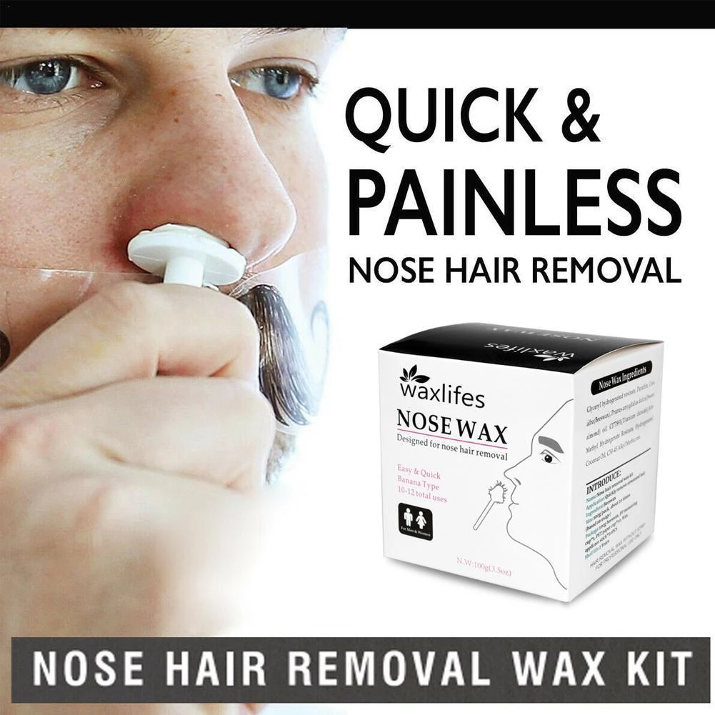 100g Nose Ear Hair Removal Wax Kit Painless & Easy Mens Nasal Waxing