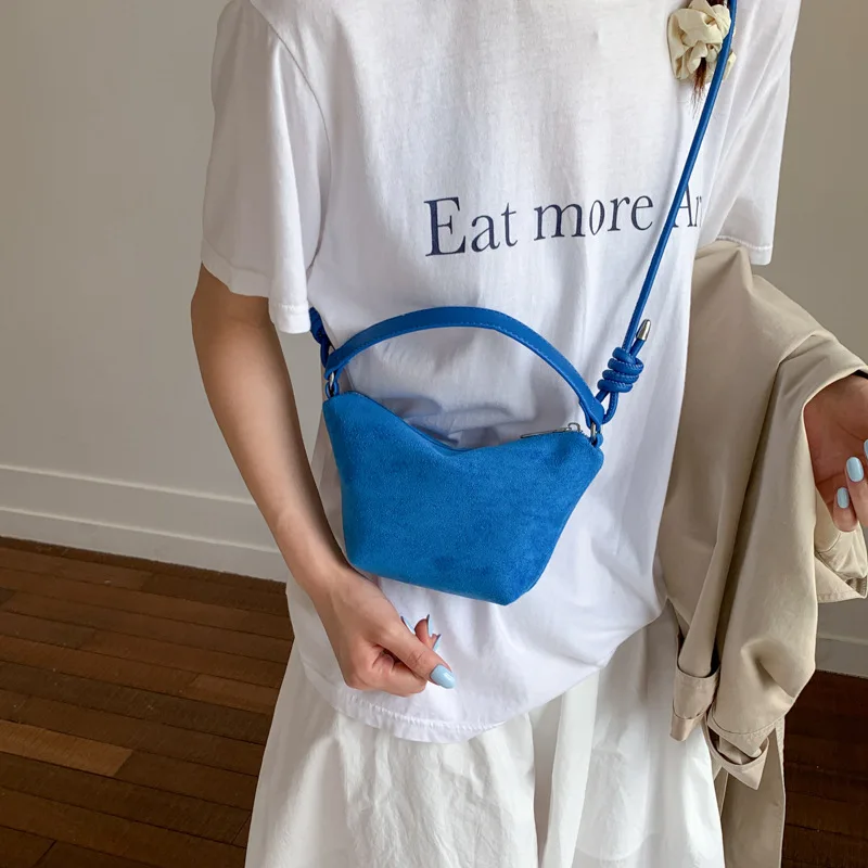 Trendy Suede Crossbody Bag Women's Shoulder Bag Underarm Bag Small Batch Design Autumn Winter New Style Handbag Fashionable