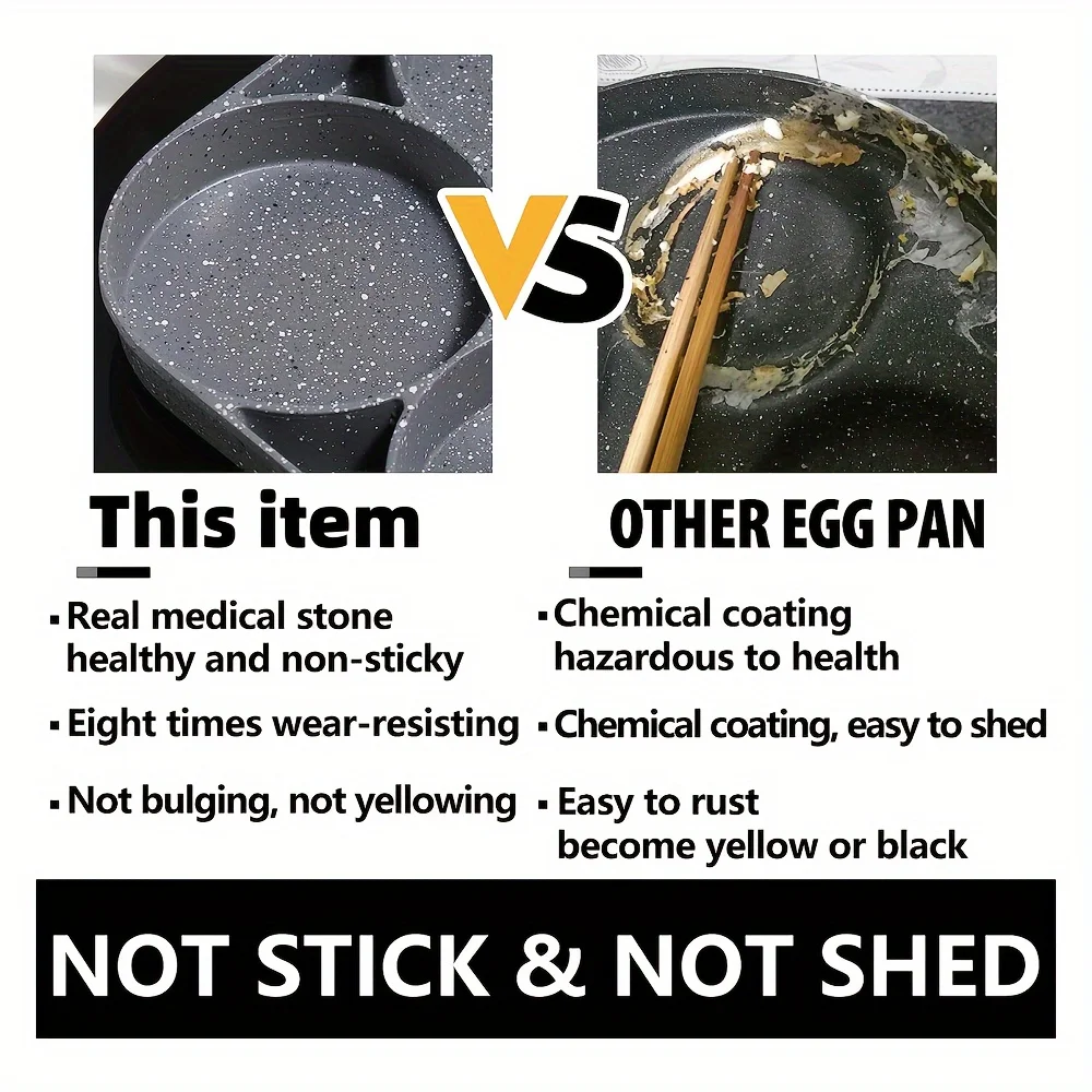 2/4-Hole Frying Pot Pan Thickened Omelet Pan Non-stick Egg Pancake Steak Cooking Egg Ham Pans Dual Purpose Cookware