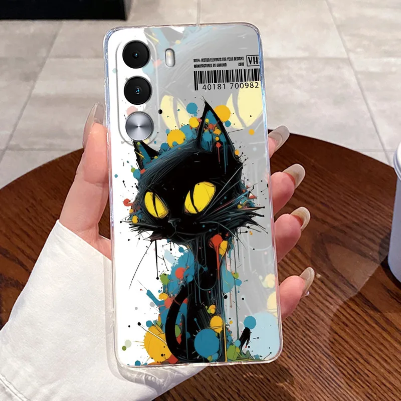 Aesthetic Cute Cat Soft Silicone Transparent Phone Case