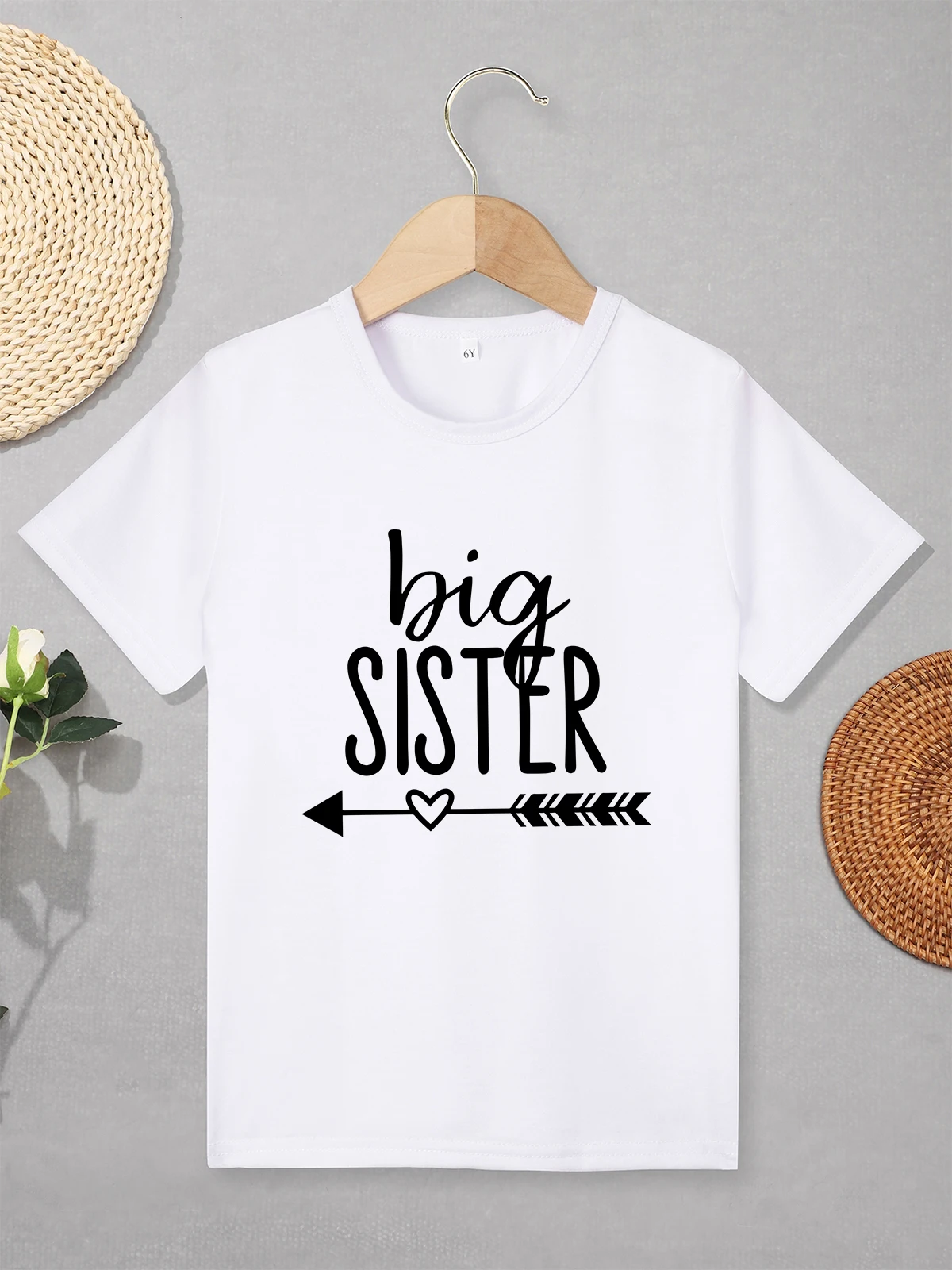 

Big Sister and Little Brother Twin Boy Girl T-shirt Simple Style Spring Summer Casual Cute Kids Clothes Fashion Trend Urban Tees