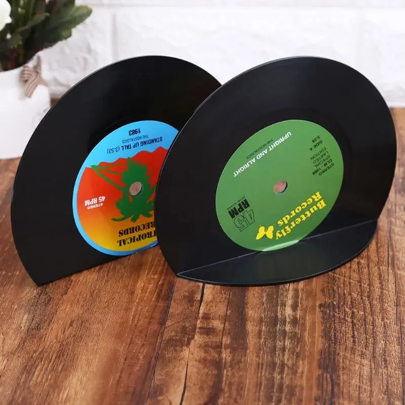 

2Pcs Record Shape Bookends Book Support Stand Desktop Storage Rack Shelf Home Decor Magazine Holder