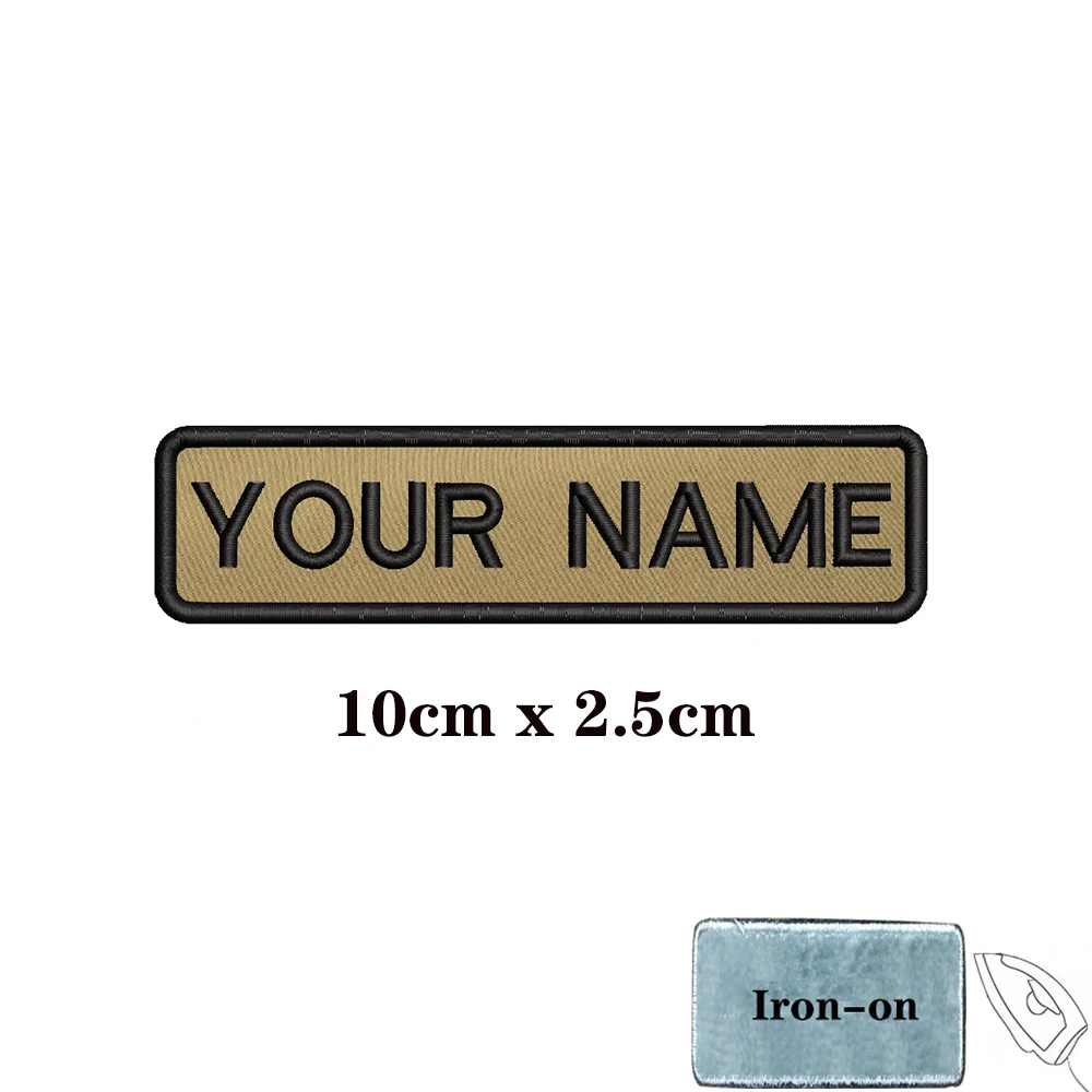 Custom Personalized Name number Clothing Patches Stripes Badge tags chevrons Armband Iron On Or Hook Loop embroidered Military Khaki 1PC