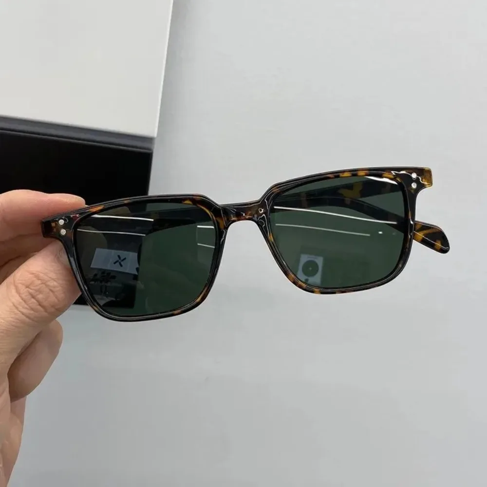 Leopard Dark Green Square vintage sunglasses Man Shades Male Sun Glasses Brand Designer Travel Vintage