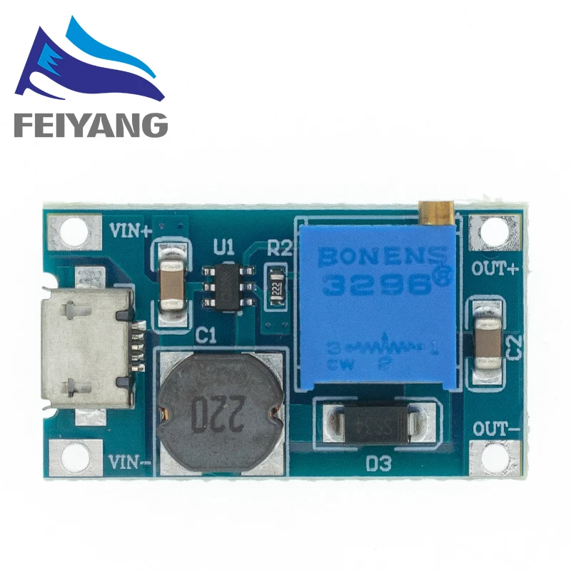 SAMIROB 5PCS MT3608 2A Max DC-DC Step Up Power Modul Booster Power Modul 3-5V zu 5V/9V/12V/24V Einstellbare Booster Für Arduino – Detail 4