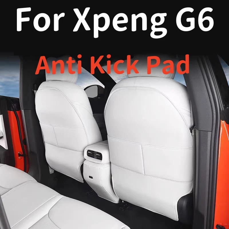 For Xpeng G6 Leather Seat Back Kick Protector Backseat Kick Mat Seat Cover Waterproof Armrest Box Anti