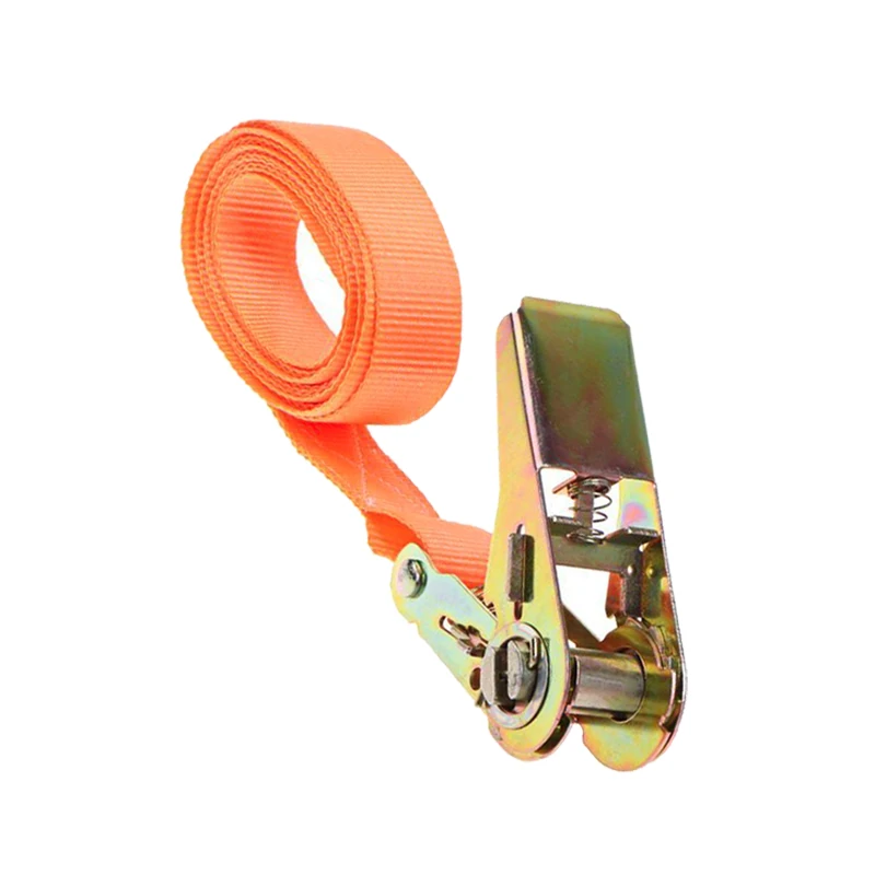 Tensioning Belts Orange Porable Heavy Duty Tie Down Cargo Strap Luggage Lashing Strong Ratchet Strap Belt With Metal Buckle