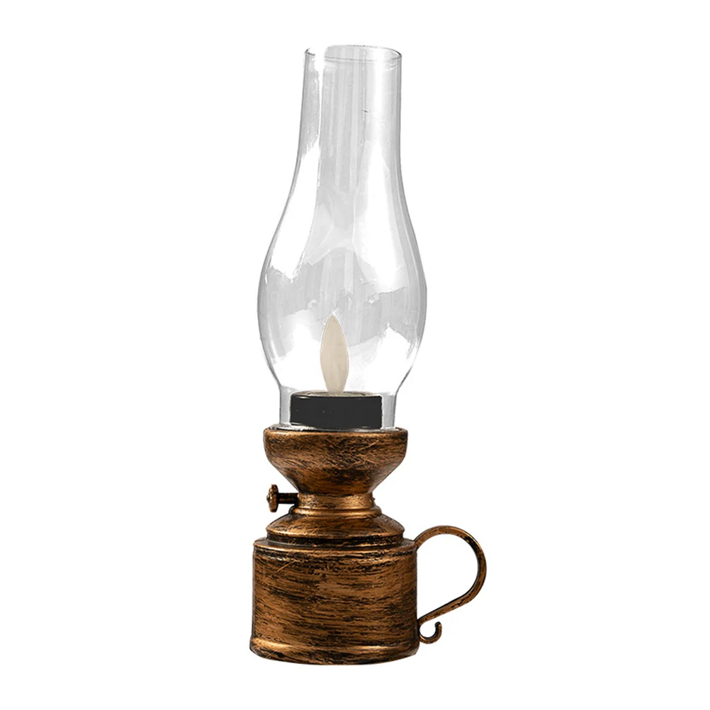 Oil Lamp Retro Flameless LED Rustic Kerosene Lantern Lamp Plastic Retro Oil Lamp Rustic Kerosene Lantern Lamp multiuse Oil