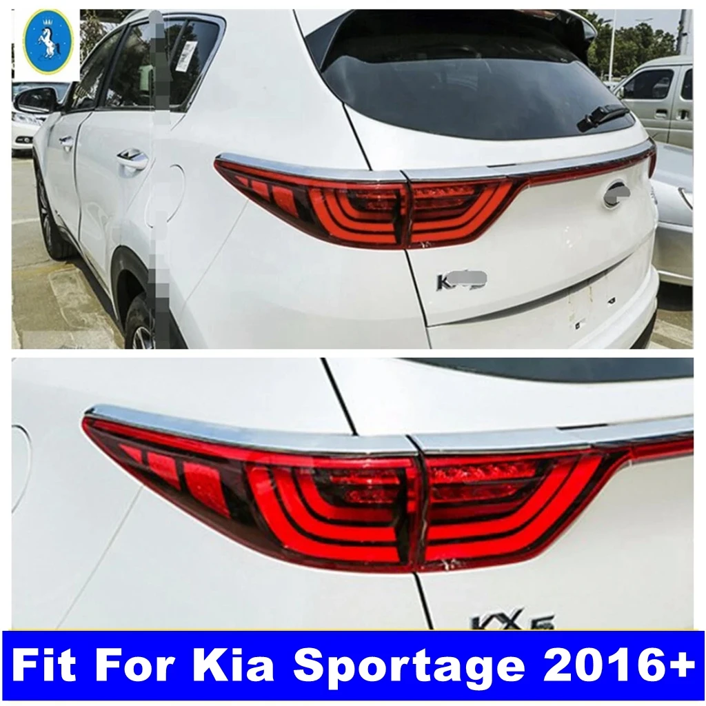 

For Kia Sportage 4 QL 2016 - 2020 ABS Chrome Car Rear Tail Lights Lamps Eyebrow Eyelid Trim Cover Garnish Moulding Accessories