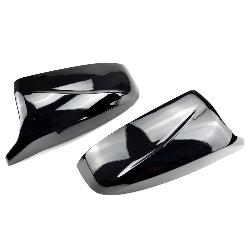 1 Paar Hornform M-Stil Rückspiegel für BMW X5 E70 X6 E71 2008-2013 Zubehör Kohlefaser-Stil schwarze Seitenspiegel-Abdeckkappen – Detail 21