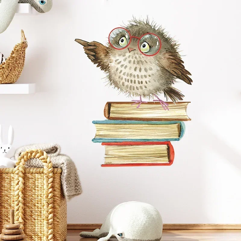 Owl Bird Love Learning Book Wall Stickers For Kid Decor wall stickers