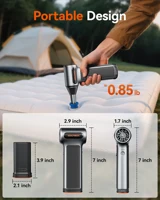 WOLFBOX MF200 เครื่องเป่าลมไฟฟ้า-แรงลม 320 กรัม, มอเตอร์ไร้แปรงถ่านแบบชาร์จไฟได้ 3 ระดับ สำหรับรถยนต์/คอมพิวเตอร์/บ้าน/กลางแจ้ง 6