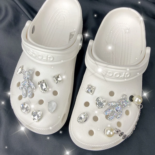 1pcs Luxury Bling Bear Lion Croc Charms Bow Tie Shoe Charm Accessories  Snowflake Croc Jeans Clogs Decoration Girls Gift