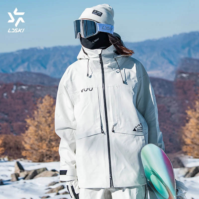 

LDSKI New Ski Suit Women All-Weather 3L Fabric Full Taped Seam Waterproof Windproof Breathable Warm Jacket Pant Snowboard Men