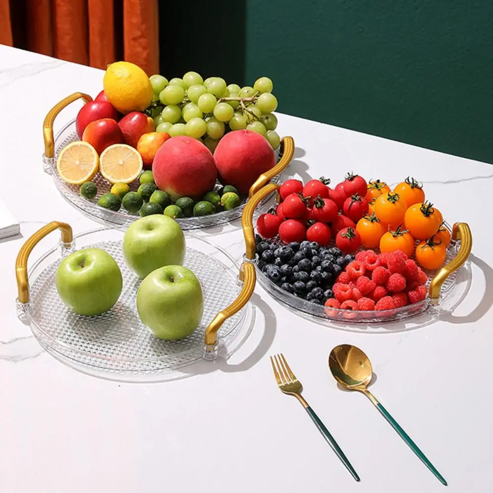 

Transparent Cake Tray Household with Handle with Dome Lid Tea Trays Drop Resistant Round Cake Plate Afternoon Tea