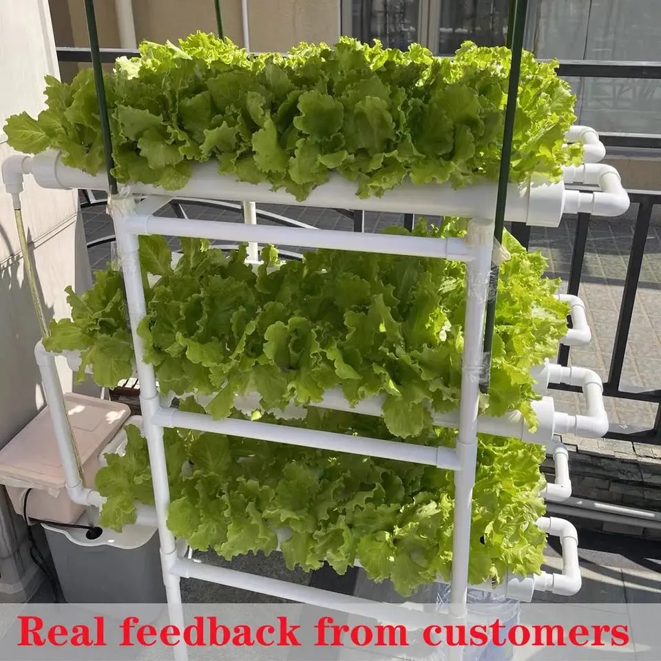 Hydroponics Growing System Kit 3 Layer-108 Planting Holes Food Grade PVC Pipes Soilless Cultivation Equipment Garden Grow Tools Hydroponic Gardening Kit Hydroponic Planting Tools
