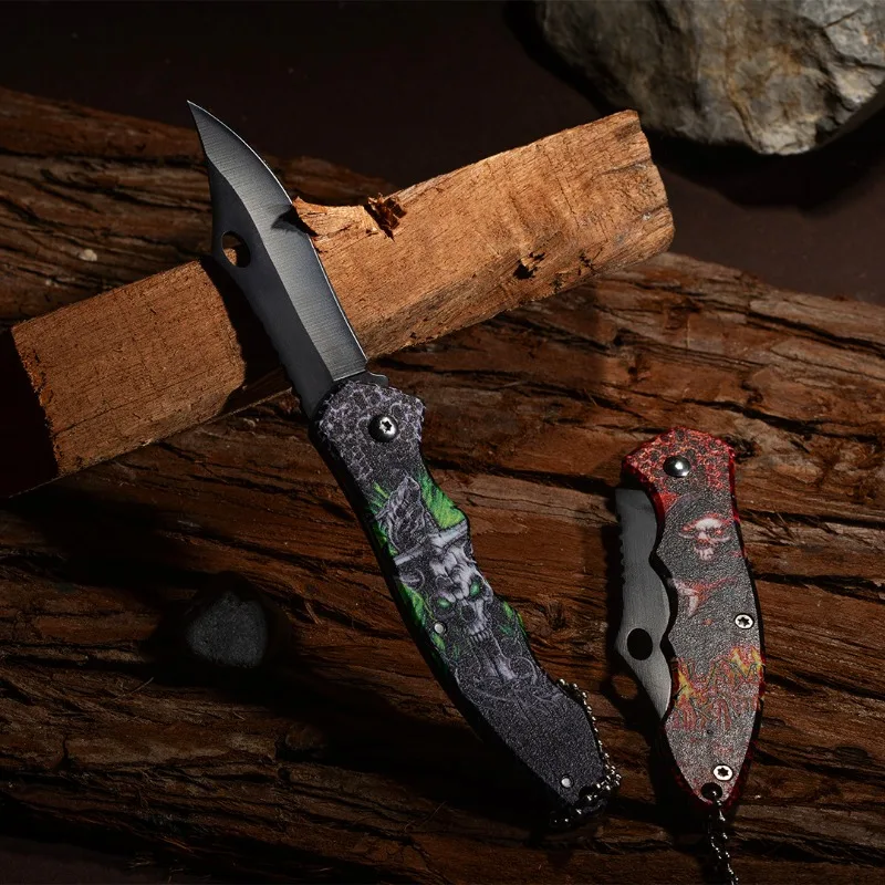 

High hardness folding fruit knife, multifunctional outdoor survival and self-defense folding knife, mini portable knife