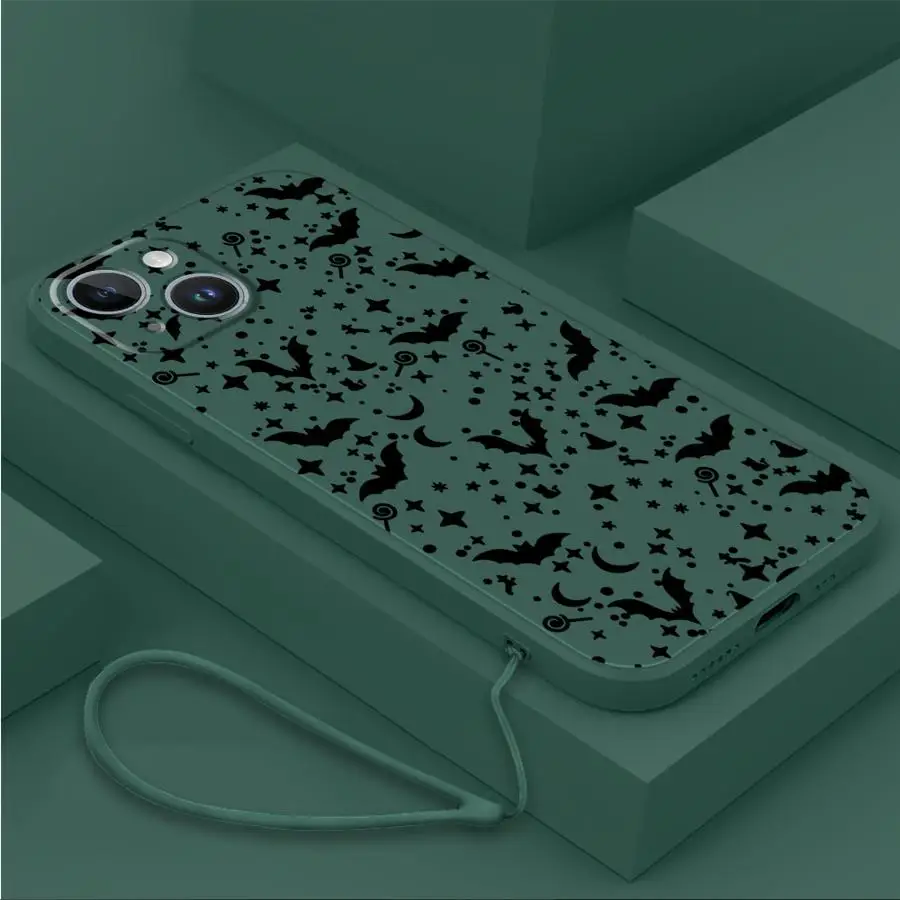 Halloween Bat Motif Soft Phone Case Cover