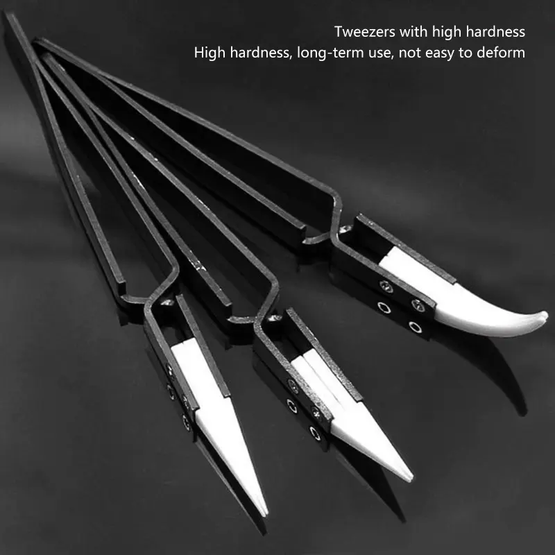 3 Pcs Stainless Steel Ceramic Tweezers Reverse Tweezers for Electronic Equipment Drop Shipping image 4