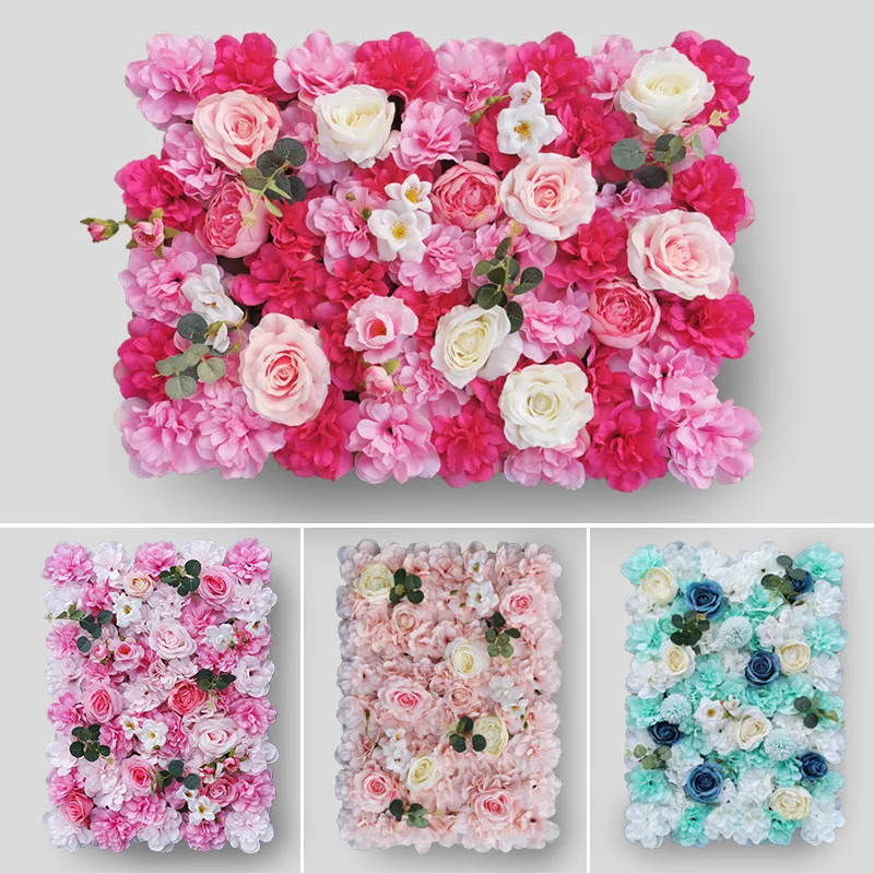 Artificial Flower Wall Panels Home Decor 24" x 16" Hydrangea and Rose