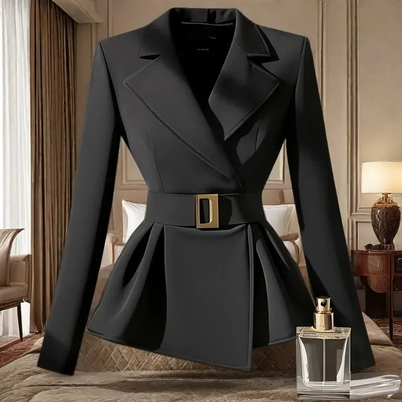 Spring Autumn 2025 New Blazer Suit Jacket Women High-End Fashion Black Blazers Femme Casual All-match Slim Blazers Ladies