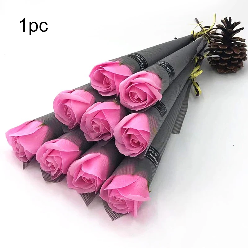 Ramo de flores artificiales de rosas de jabón para bodas, regalos de San Valentín, aniversarios, decoraciones para el hogar con flores de jabón artificiales