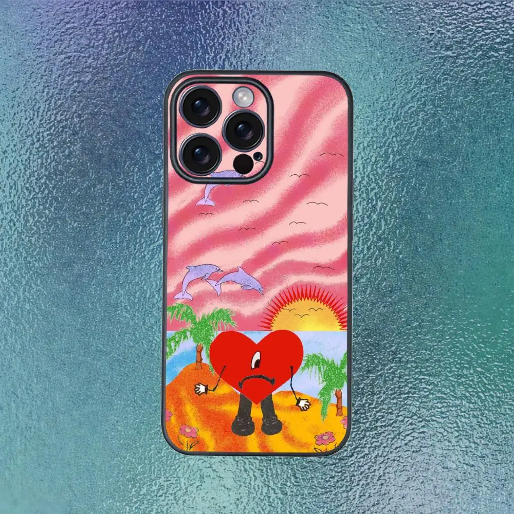 Bad Bunny Inspired Black Frosted Soft Shell Phone Case