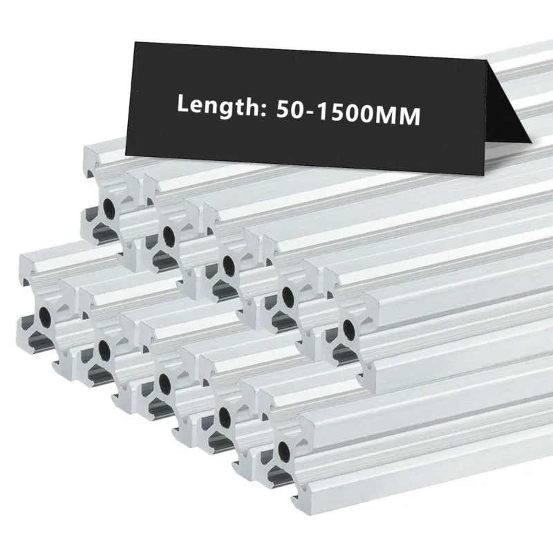 4 Stück 2020 V Aluminiumprofile – 20x20 Mm, Länge 500 Mm, Eloxiert Schwarz, Für 3D-Drucker & CNC