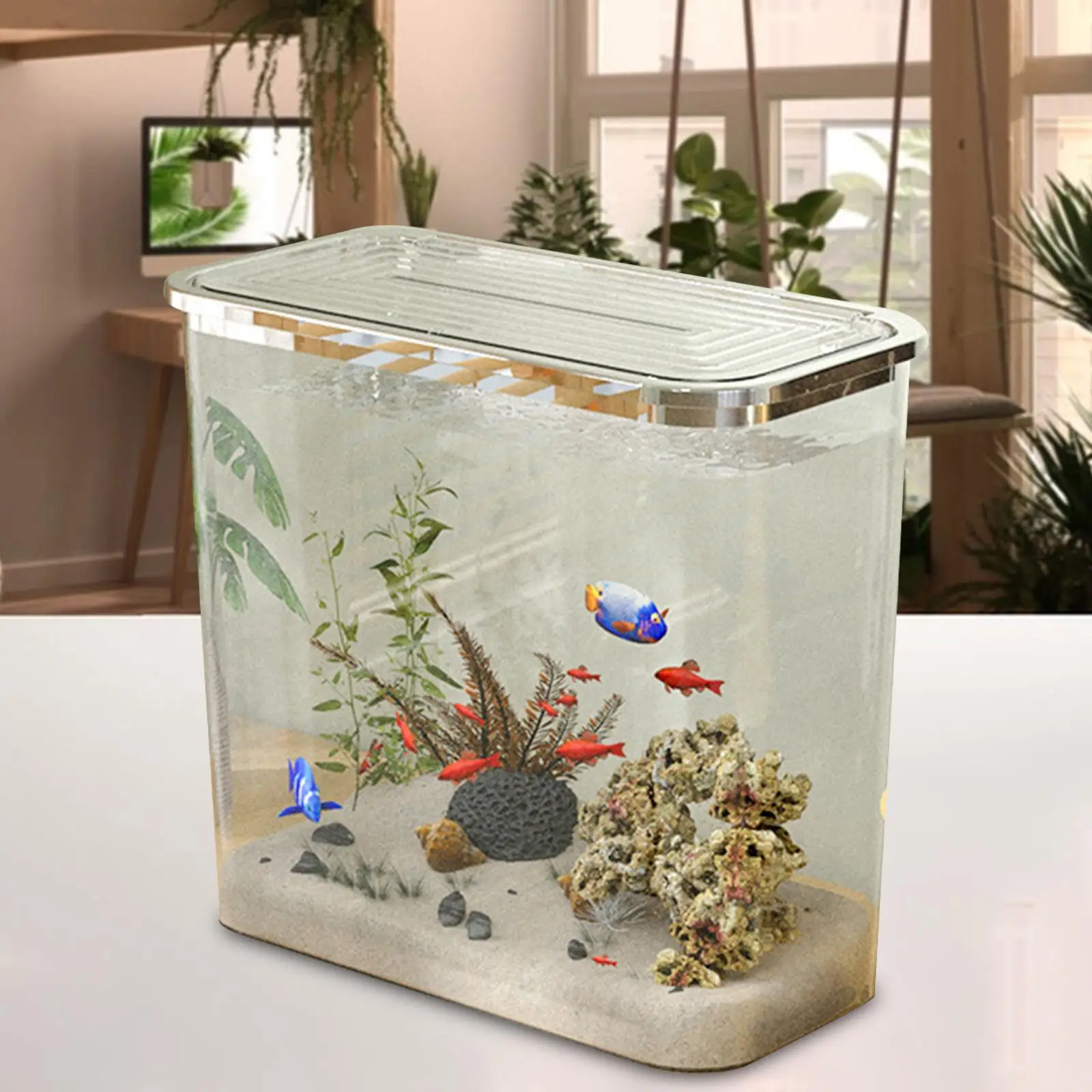 Fish Tank Fish Bowl Multipurpose Aquatic Pet Case with Cover Small Breeding Box Reptile Hatchery Container Terrarium Aquarium Fish Tank Fish Bowl Multipurpose Aquatic Pet Case with Cover Small Breeding Box Reptile Hatchery Container Terrarium Aquarium