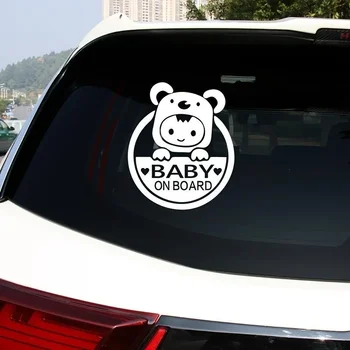 Baby On Board Sign Car Window Bumper Decal Sticker Reflective Car Stickers Cute Cartoon Stickers Car Accessories 1