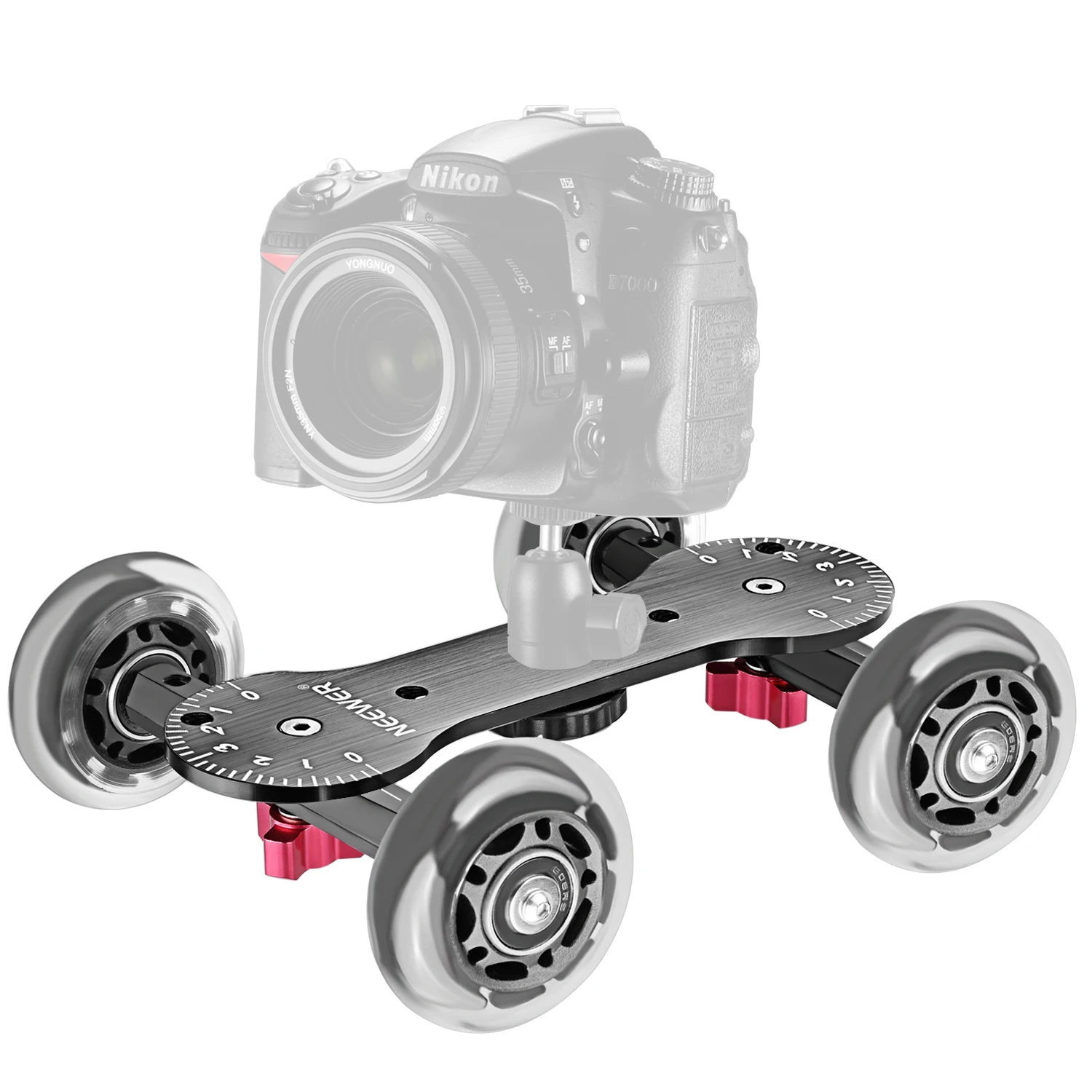 최신 스케일드 카메라 테이블 돌리 슬라이더, DSLR 비디오 캠코더용 회전 고무 휠, 스케이터 알루미늄 막대, 10kg 하중